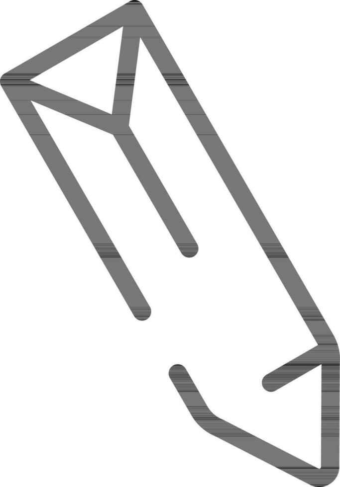 Color Pencil Icon In Black Outline. vector