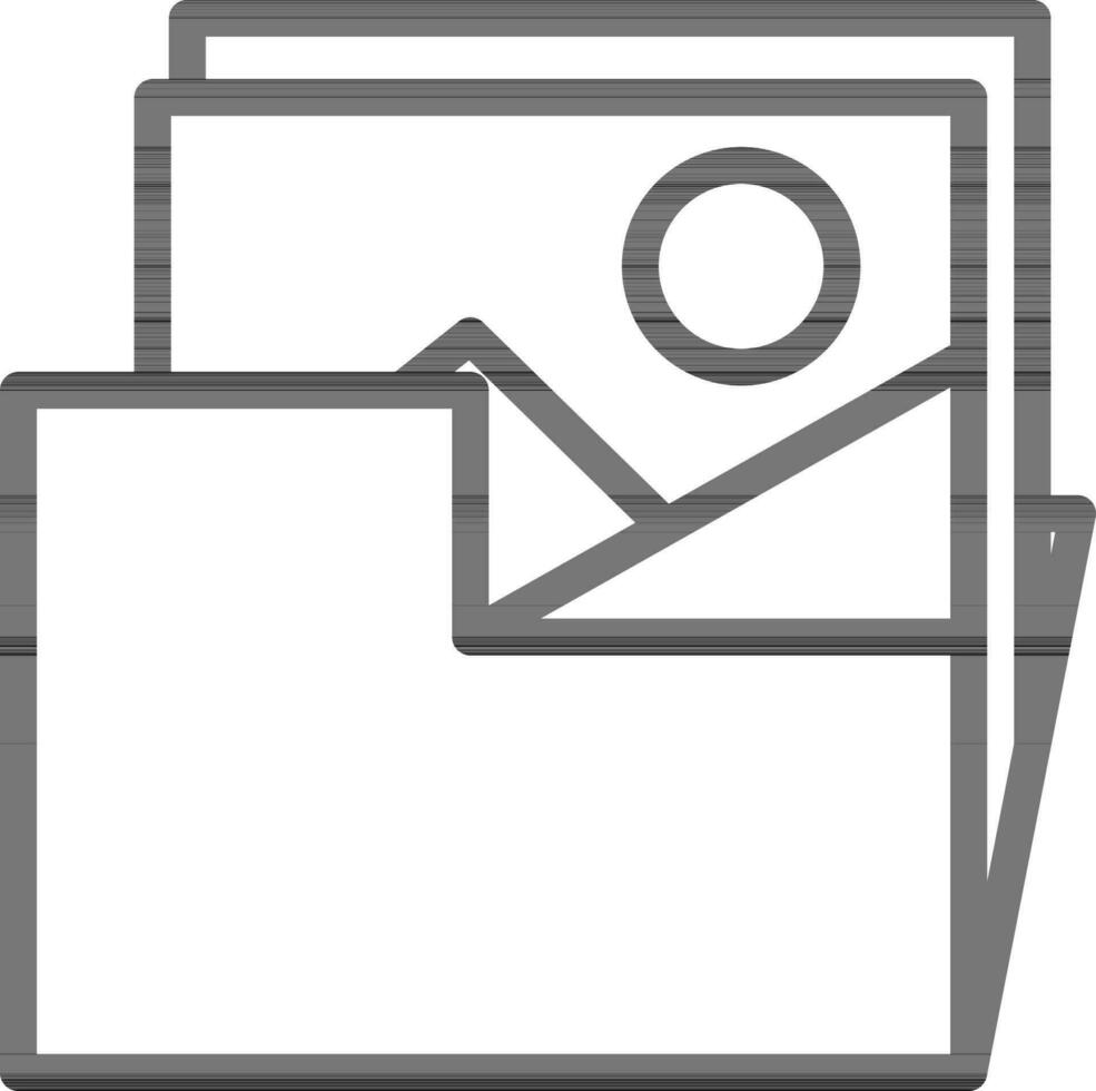 Linear Style Gallery Folder Icon Or Symbol. vector