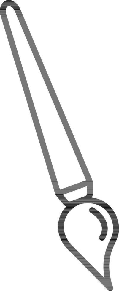Paintbrush icon or symbol in black line art. vector