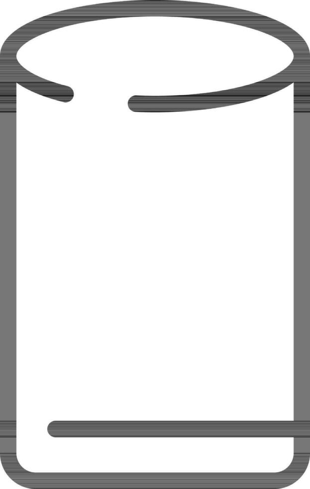 Pen Stand Or Box Icon In Black Line Art. vector