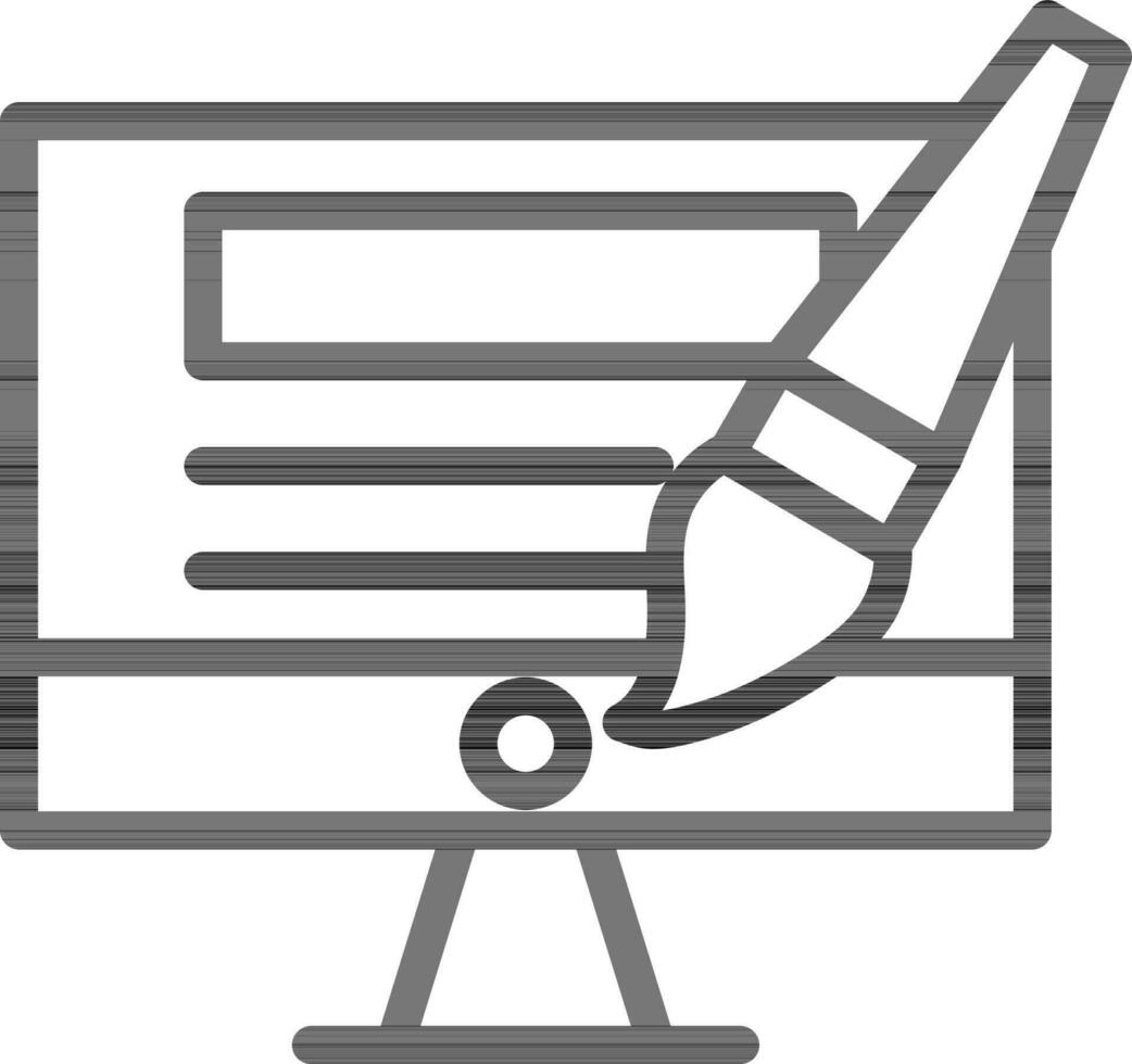 Graphic Designing Icon Or Symbol In Linear Style. vector