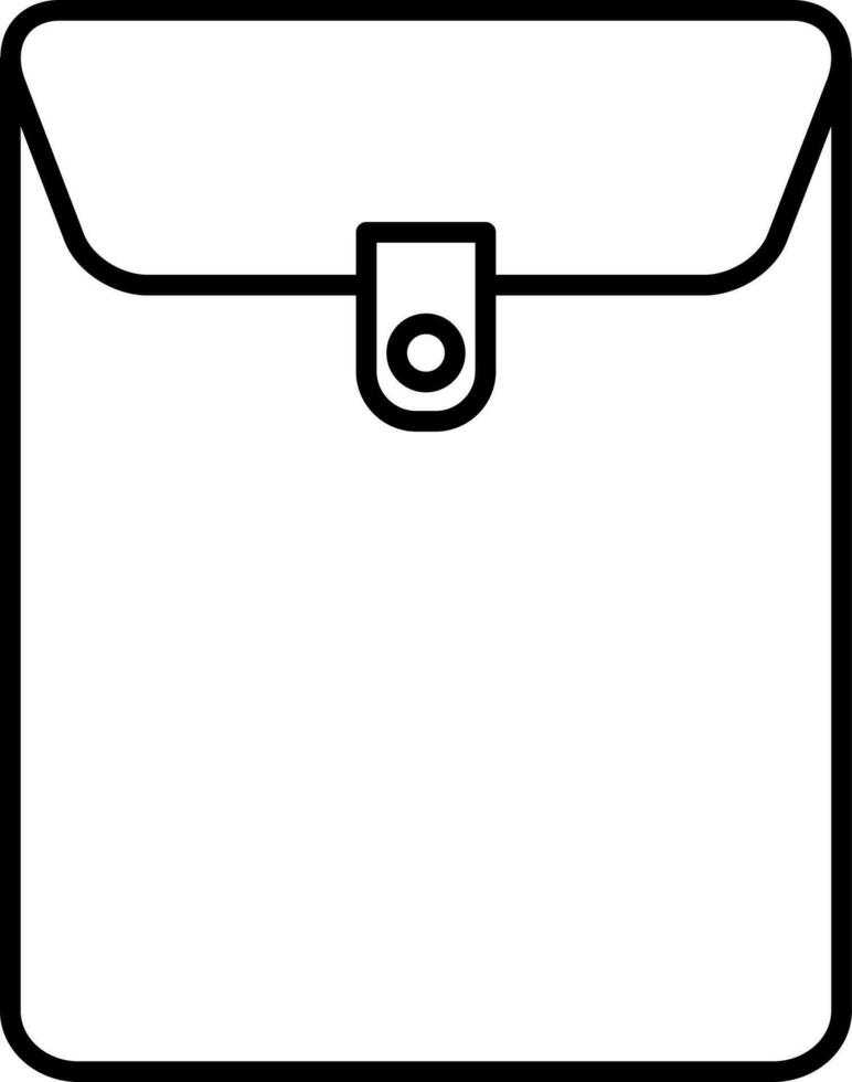 Line Art Long Envelope or Folder Icon. vector
