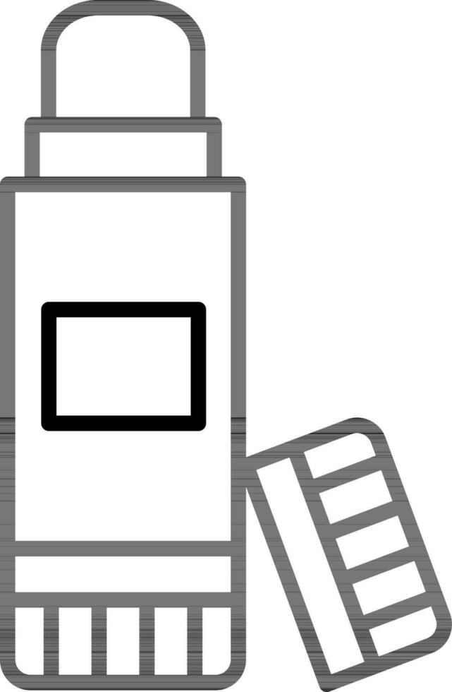 Glue Stick icon in black line art. vector