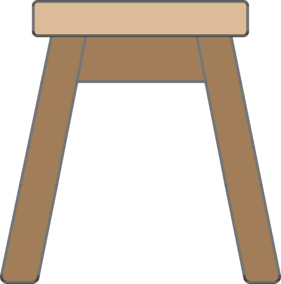 Isolated Stool Icon In Brown Color. vector