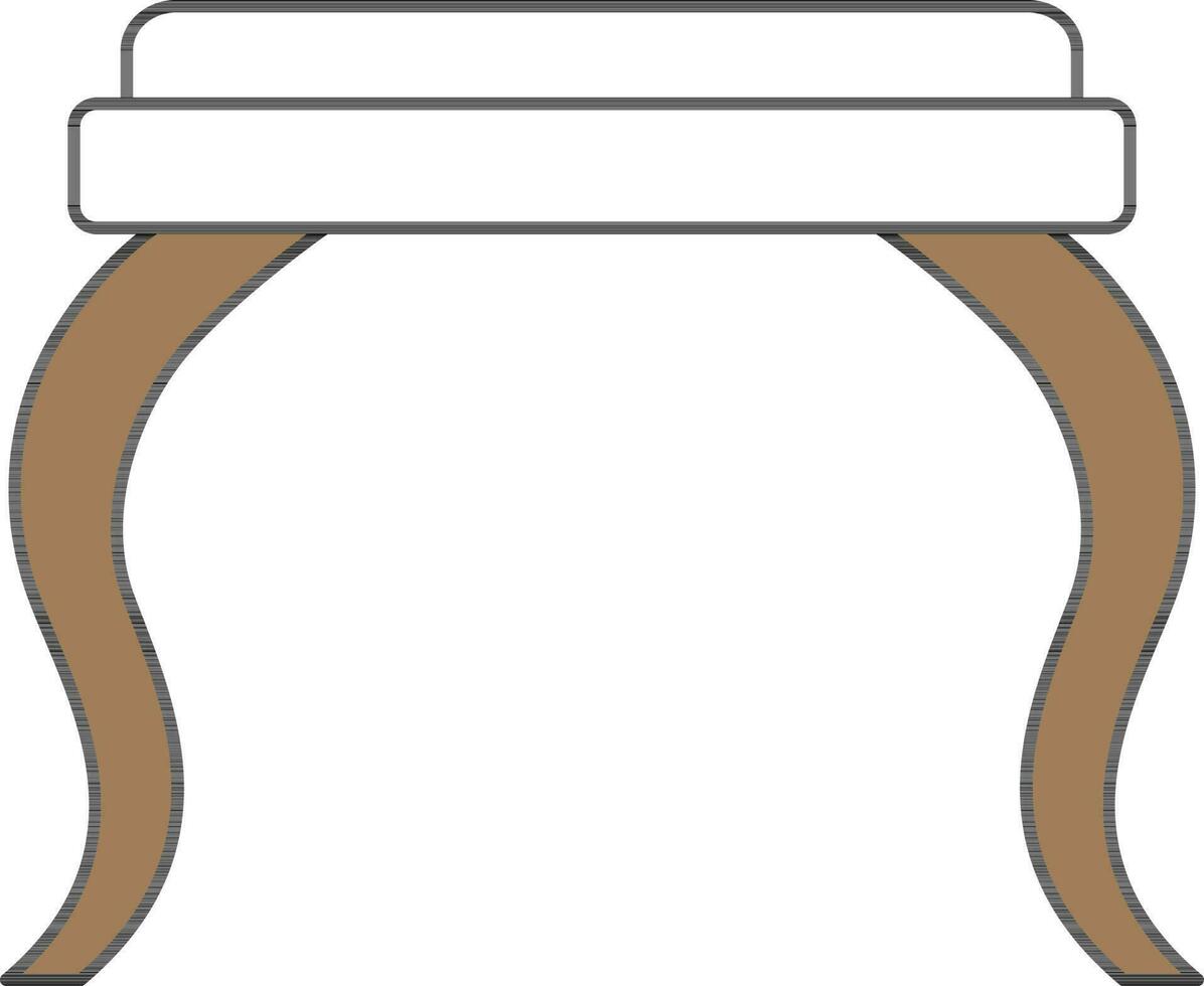 Isolated Stool Icon In Brown And White Color. vector