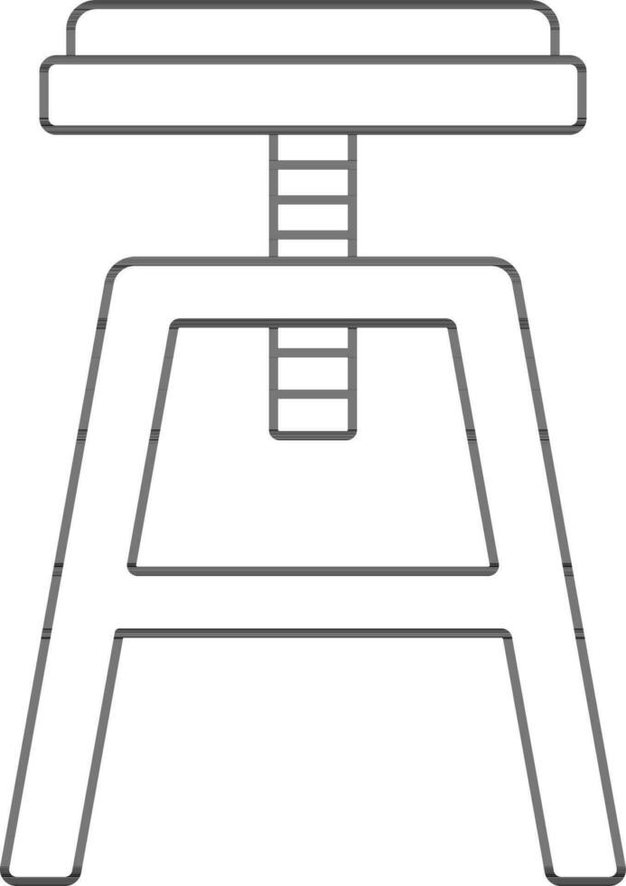 Arki Stool Icon In Black Outline. vector