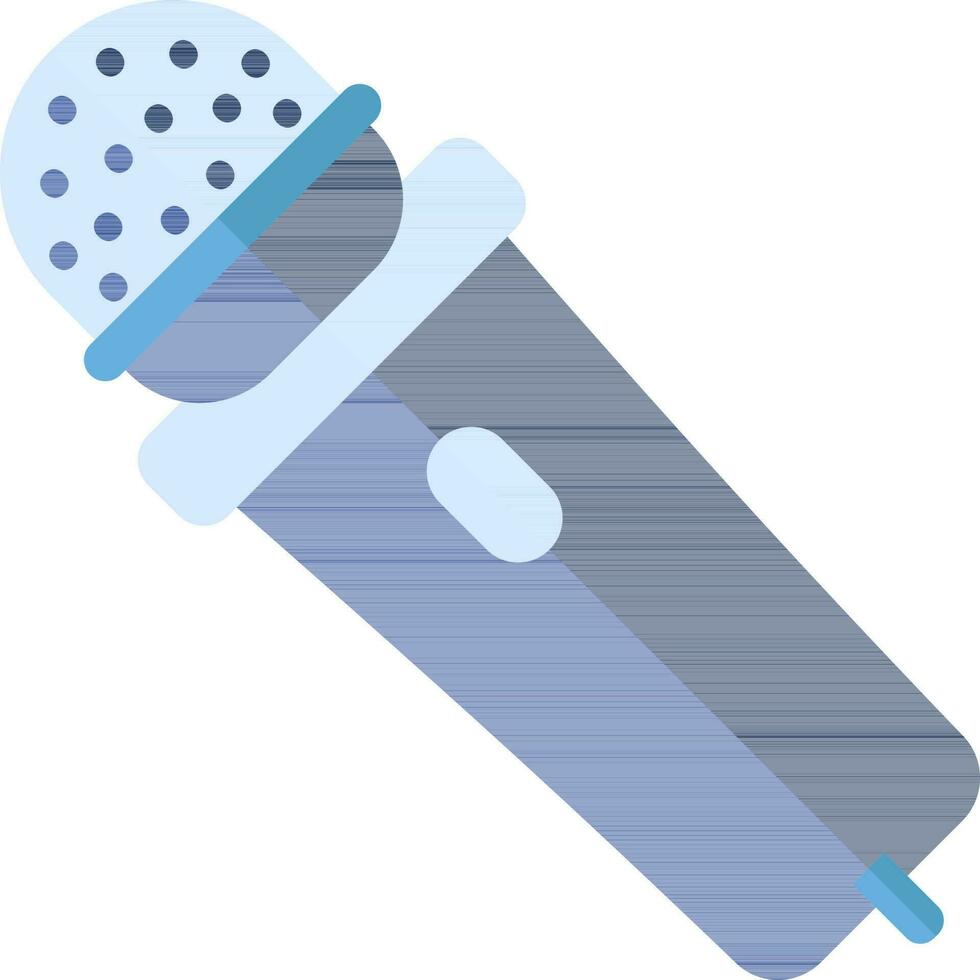 Flat style microphone icon in blue color. vector