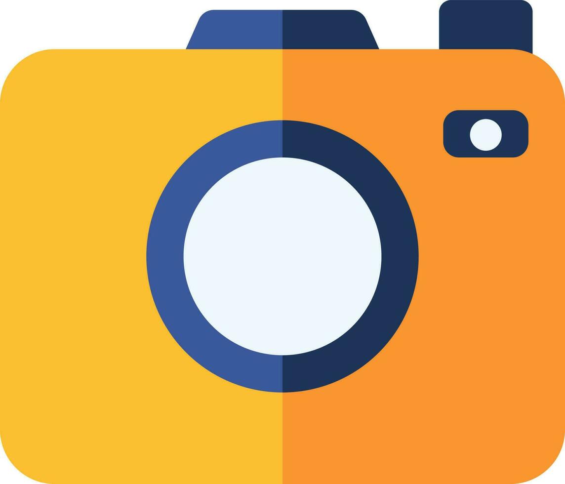 Isolated Camera icon in orange and blue color. vector