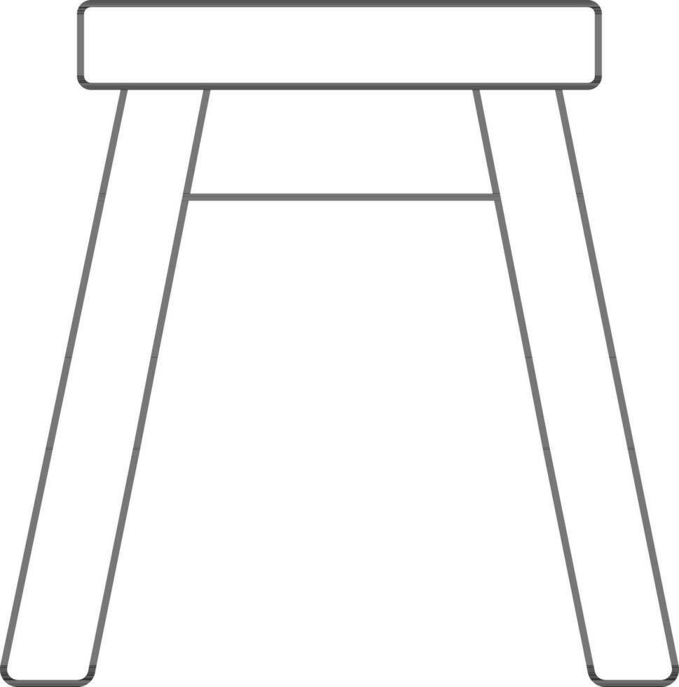 Isolated Stool Icon In Black Line Art. vector