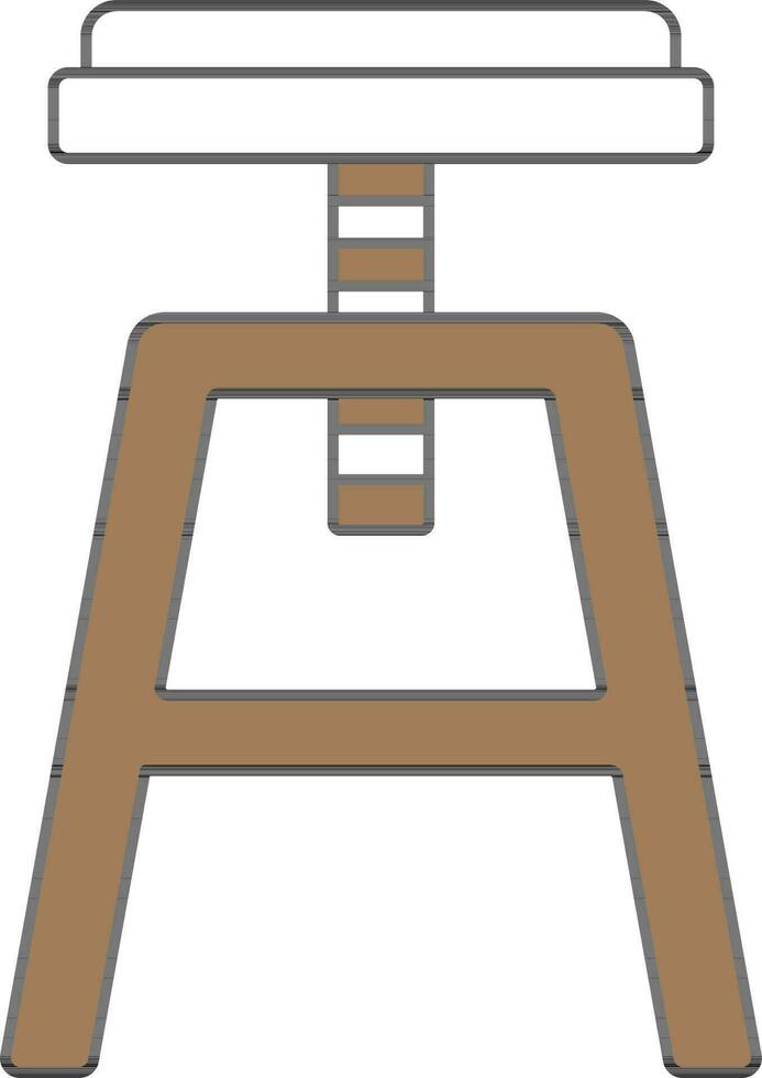 Arki Stool Icon In Flat Style. vector