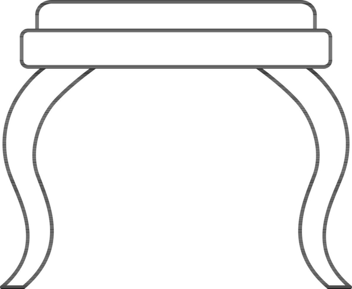 Isolated Stool Icon In Thin Line Art. vector