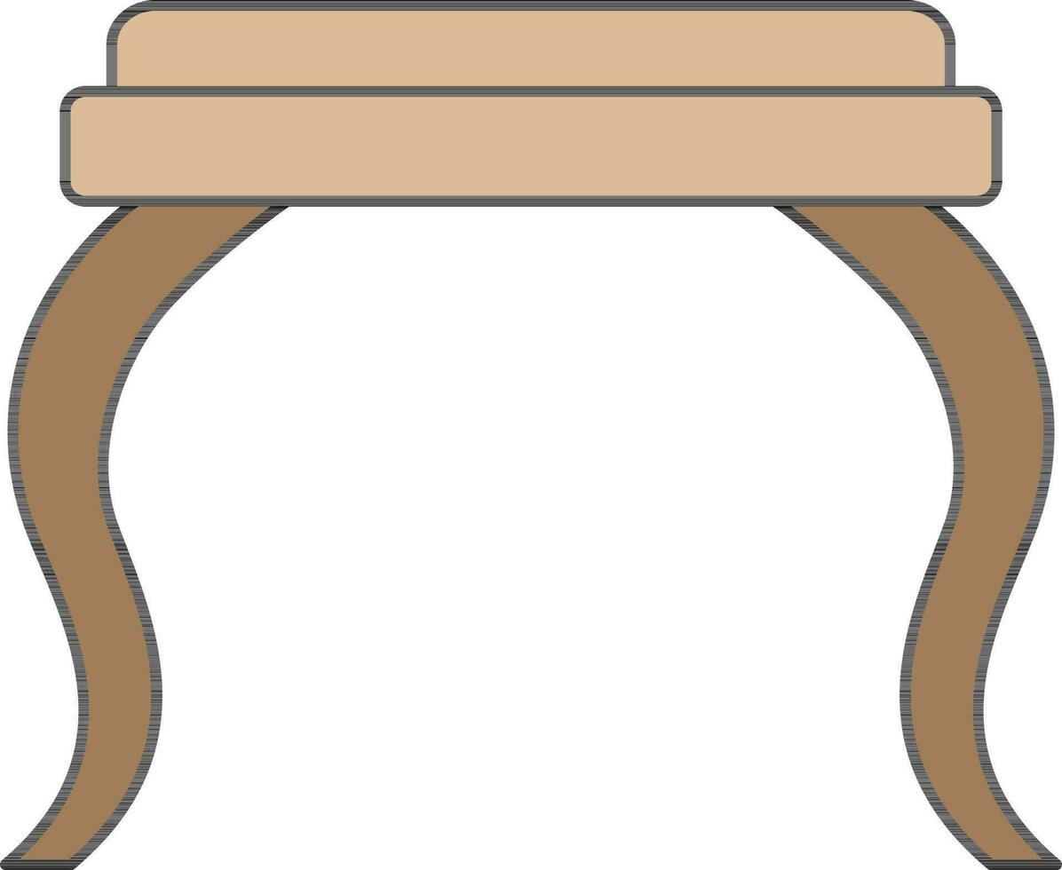 Isolated Stool Icon In Brown Color. vector