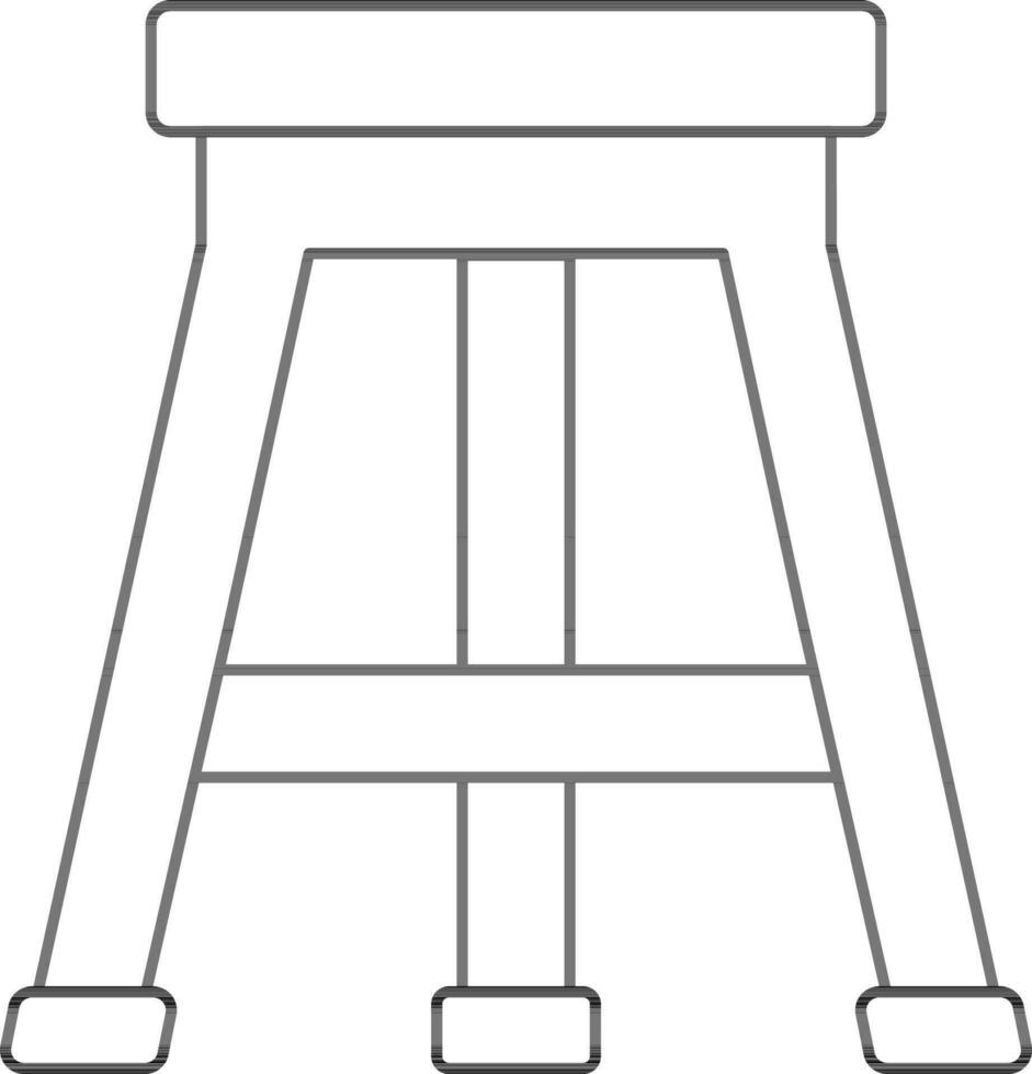 Three Legged Stool Icon In Line Art. vector