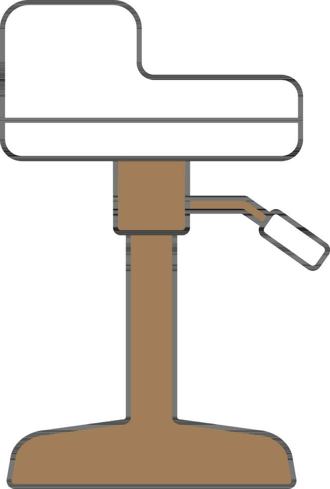 Height Adjustable Stool Icon In Brown And White Color. vector