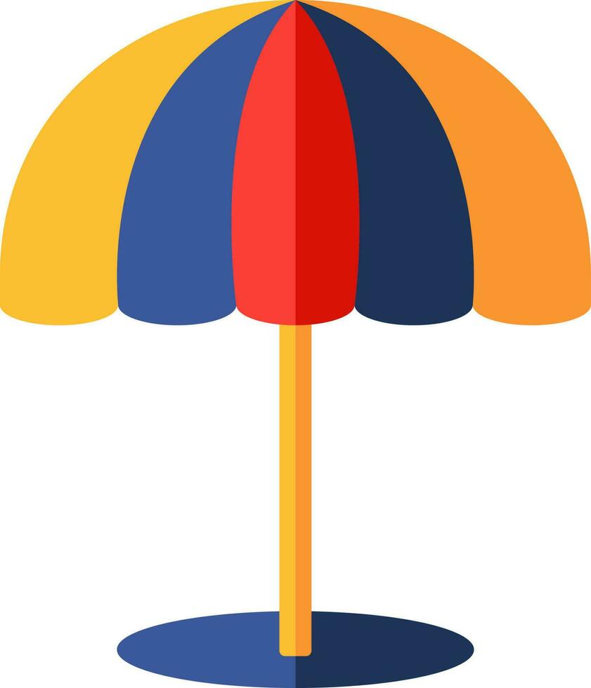 vistoso playa paraguas icono en plano estilo. vector