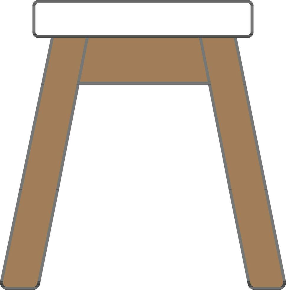 Isolated Stool Icon In Brown And White Color. vector