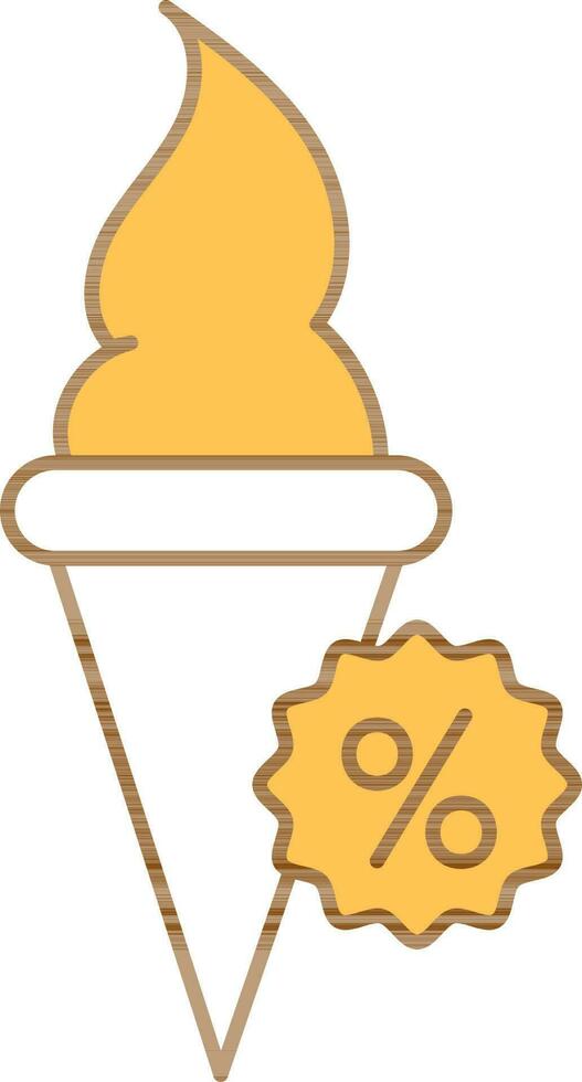 Ice Cream Discount Icon In Flat Style. vector