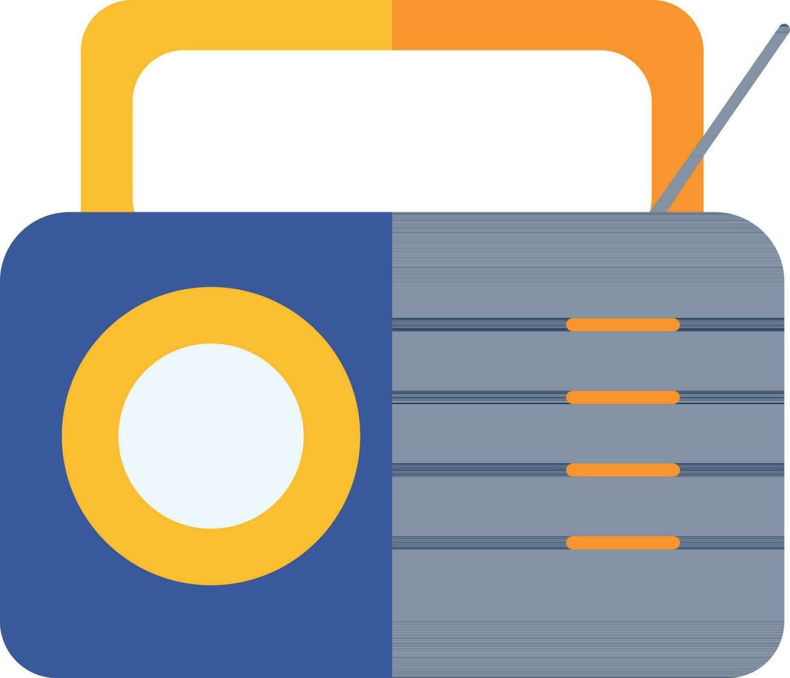 Blue and orange radio icon in flat style vector