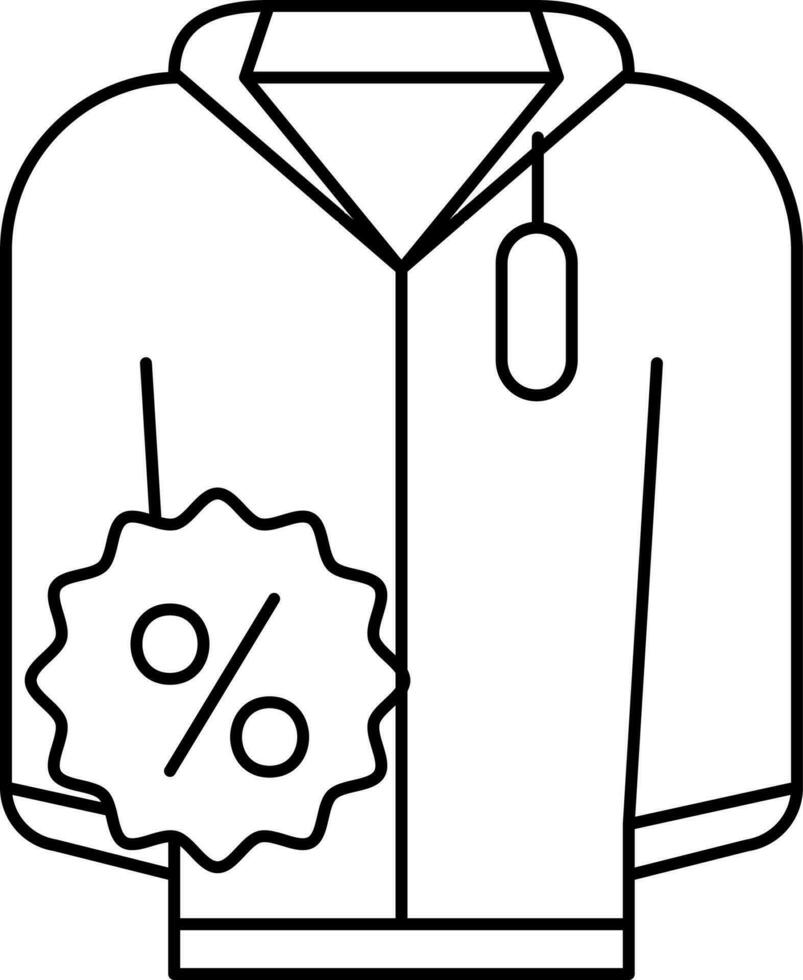 vector ilustración de camisa descuento icono en plano estilo.