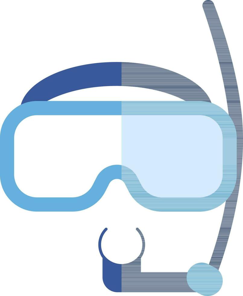 Diving mask icon in blue color. vector