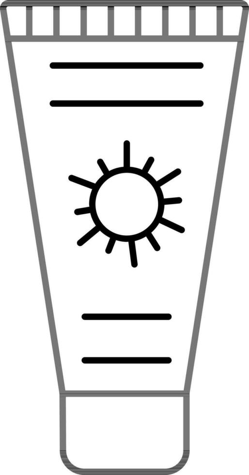 Sunscreen Tube Icon in Thin Line Art. vector