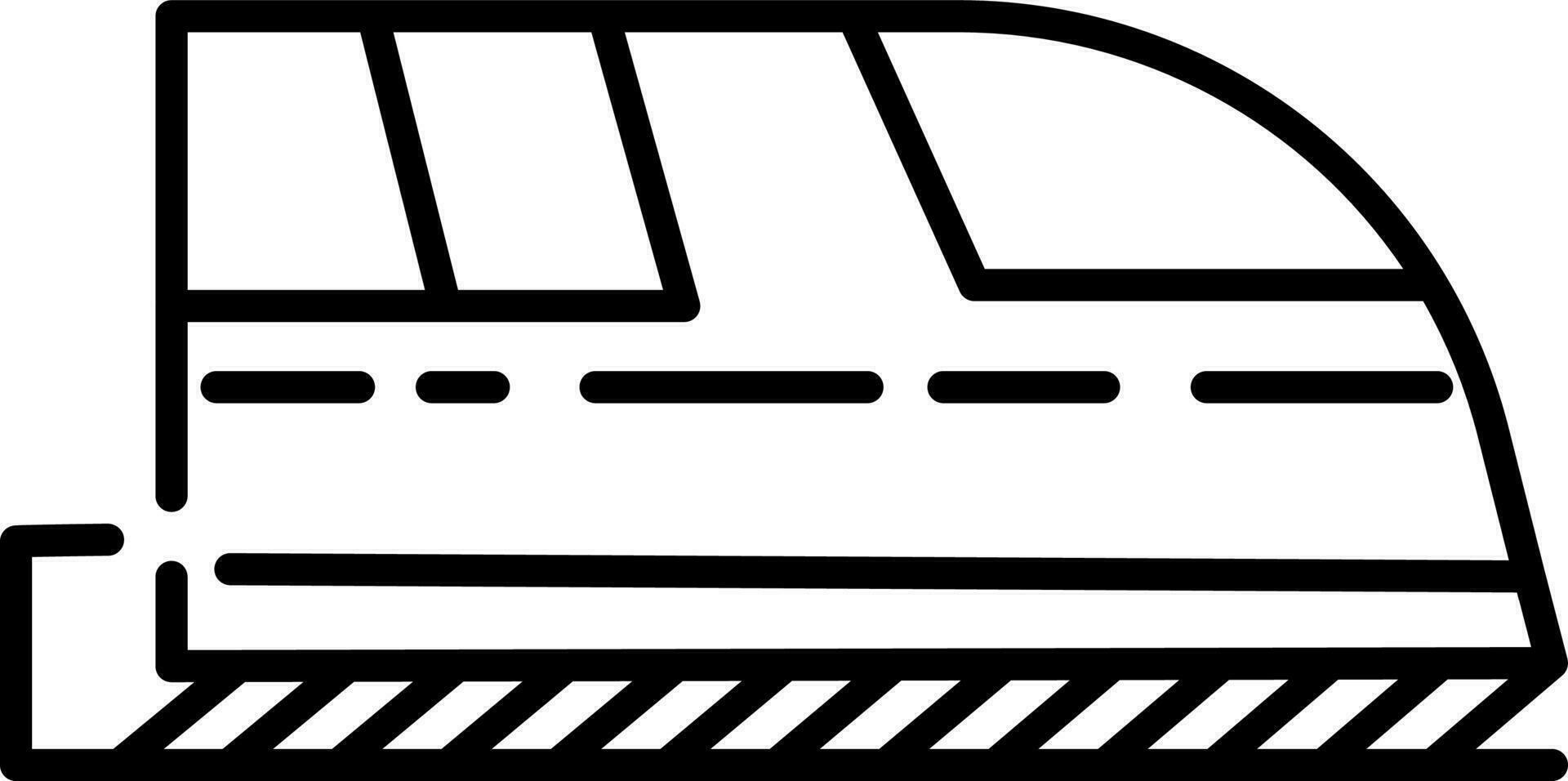 Flat Style Train Icon in Line Art. vector