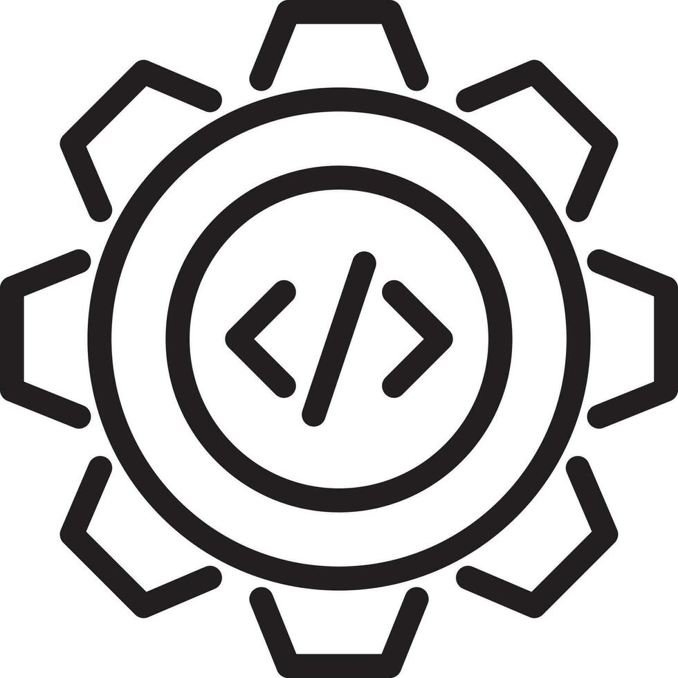 Programming setting icon in line art. vector