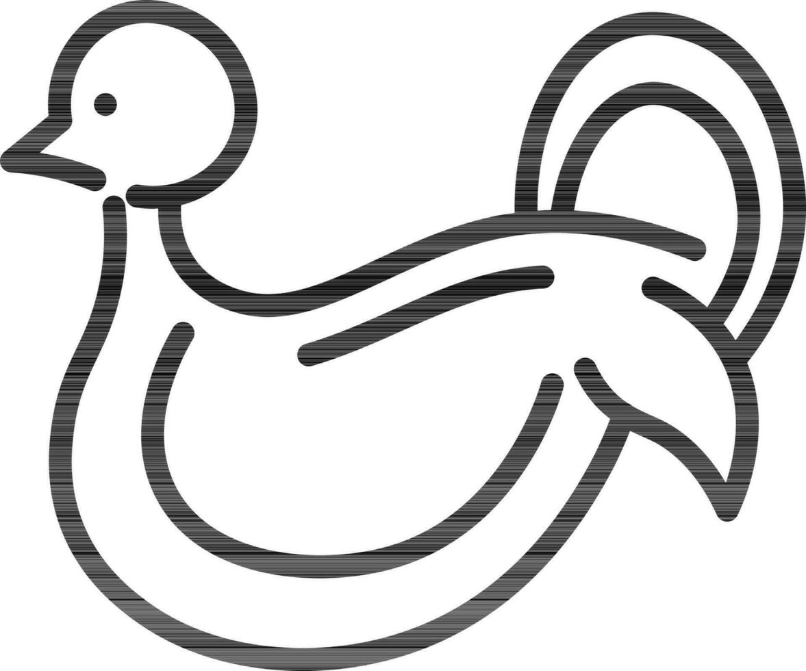Turkey bird icon in line art. vector