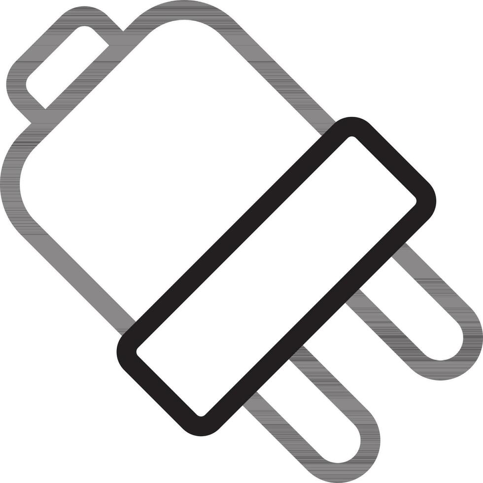 Two pin plug icon in thin line art. vector