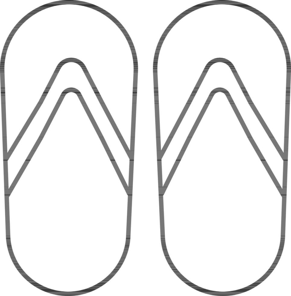 contorno zapatillas o dar la vuelta fracaso icono en plano estilo. vector