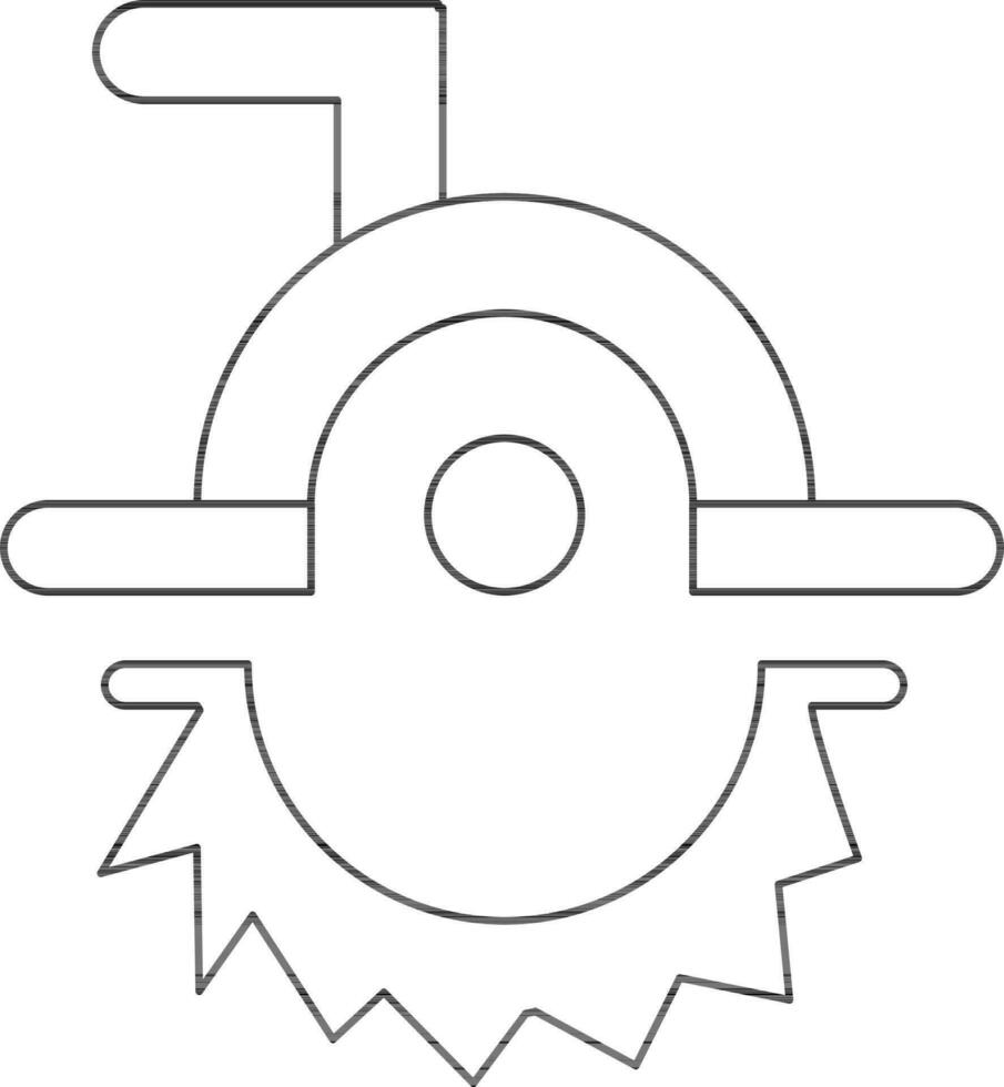 Miter Saw icon in black thin line art. vector