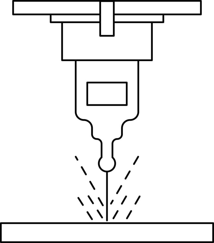 martillo neumático icono en negro línea Arte. vector