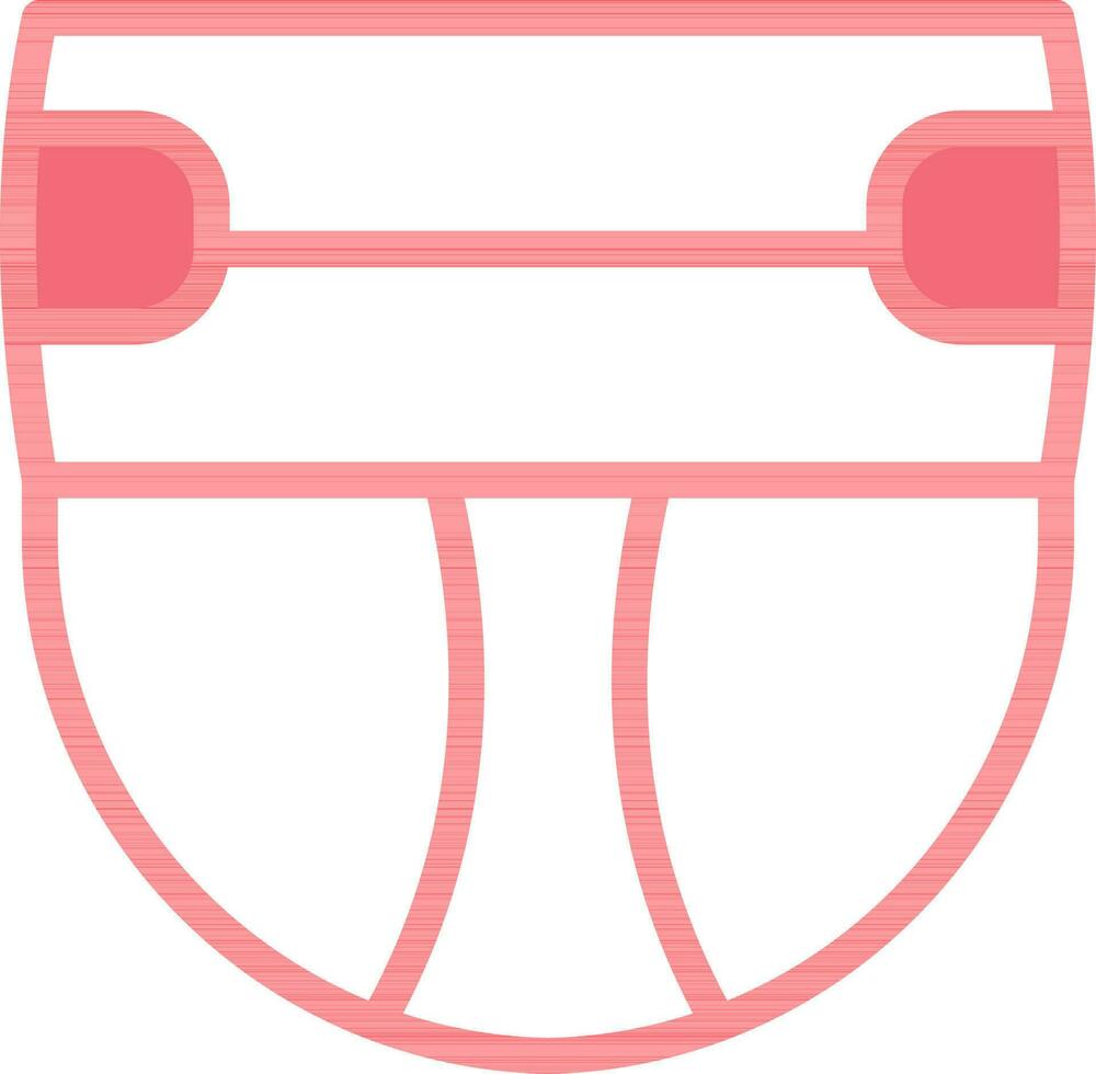Diaper Icon In Red And White Color. vector