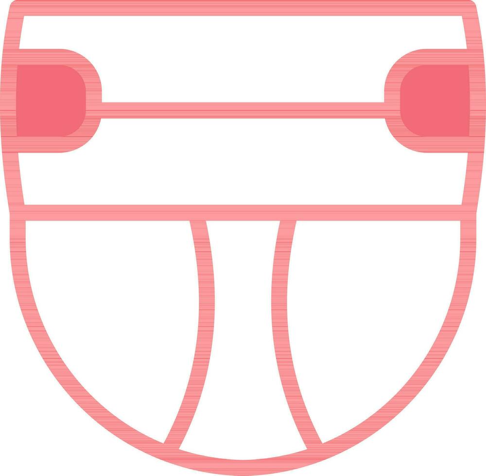 Diaper Icon In Red And White Color. vector