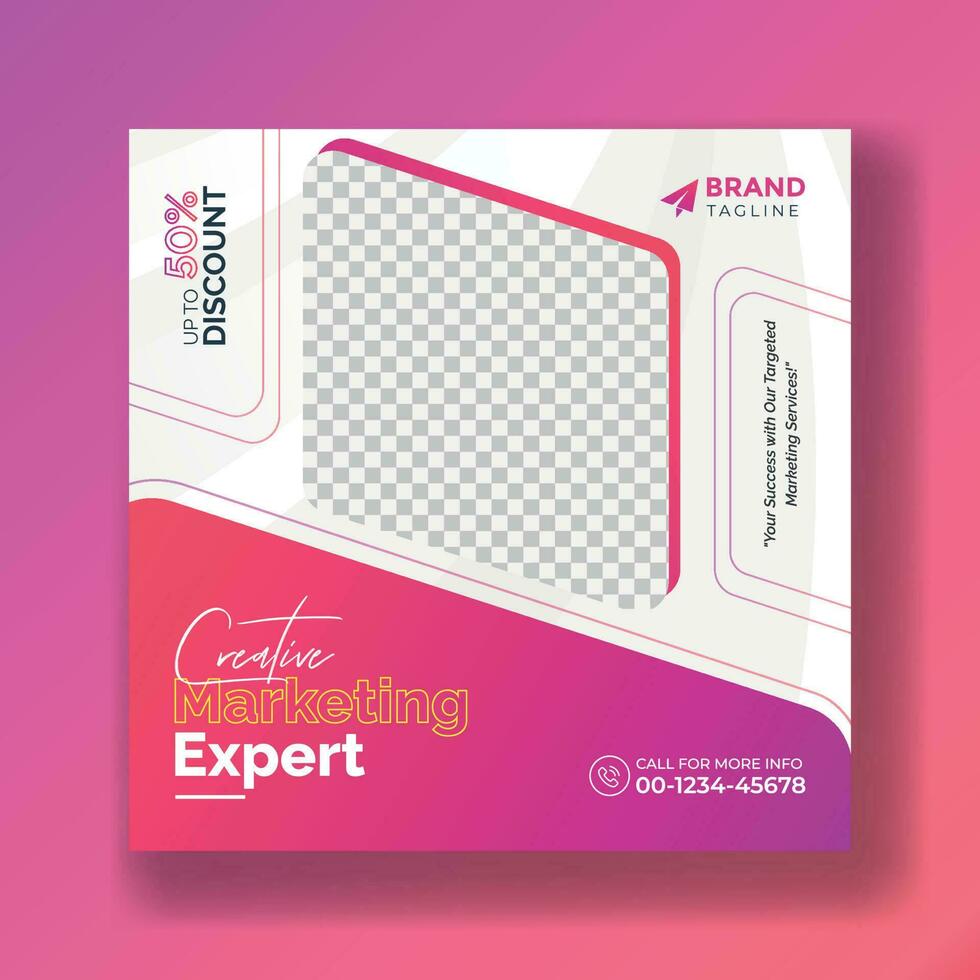Digital marketing agency and corporate social media banner or post template. Square Flyer Template, Editable web Banner Post Template. Business marketing banner advertisement concept vector