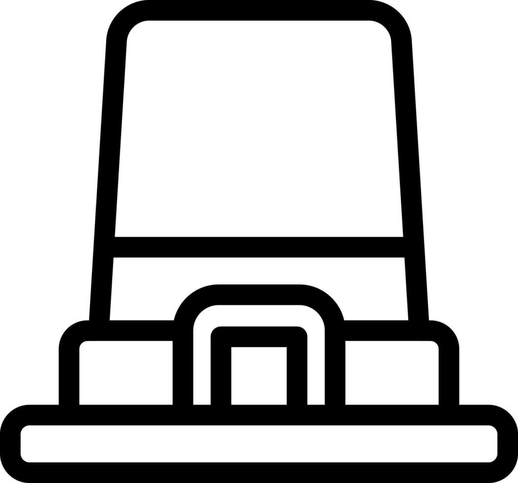 Flat style pilgrim hat icon in line art. vector