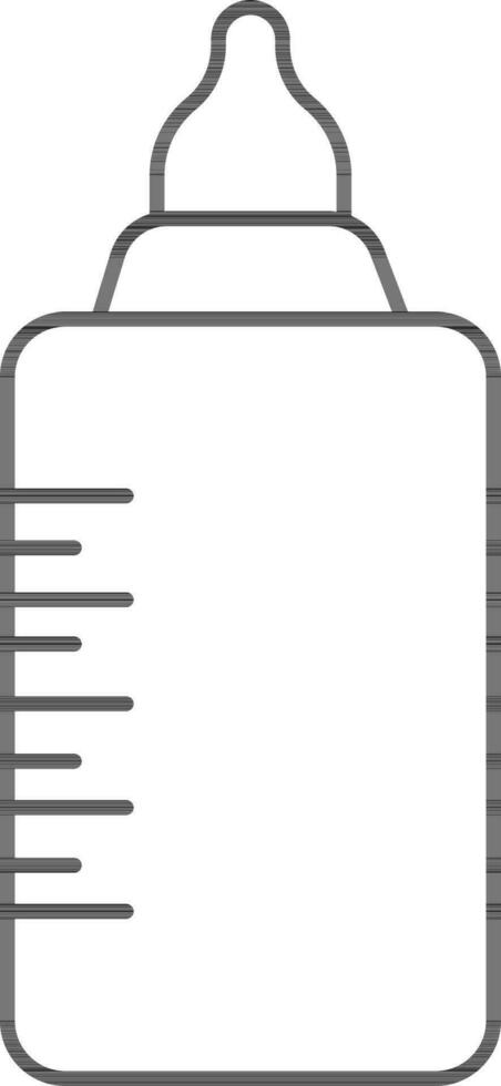 Feeding Bottle Icon In Black Outline. vector