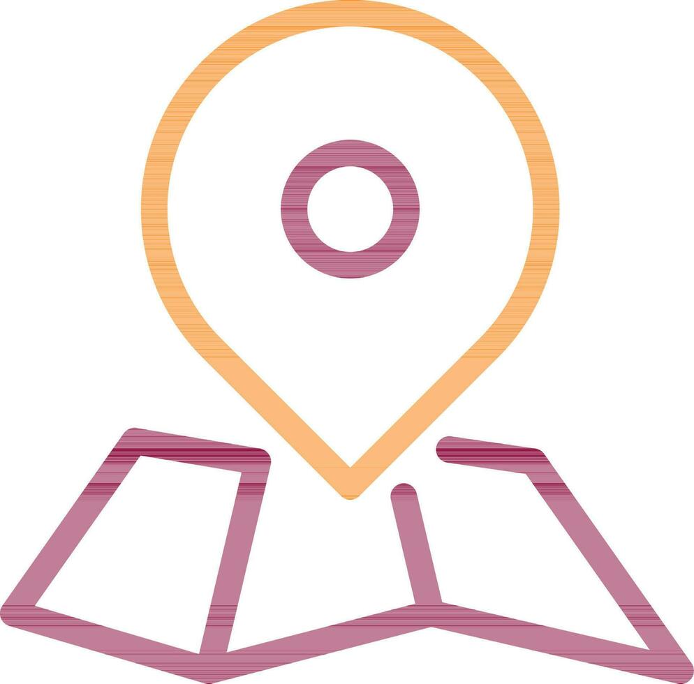 Line Art Illustration of Map Navigation icon. vector