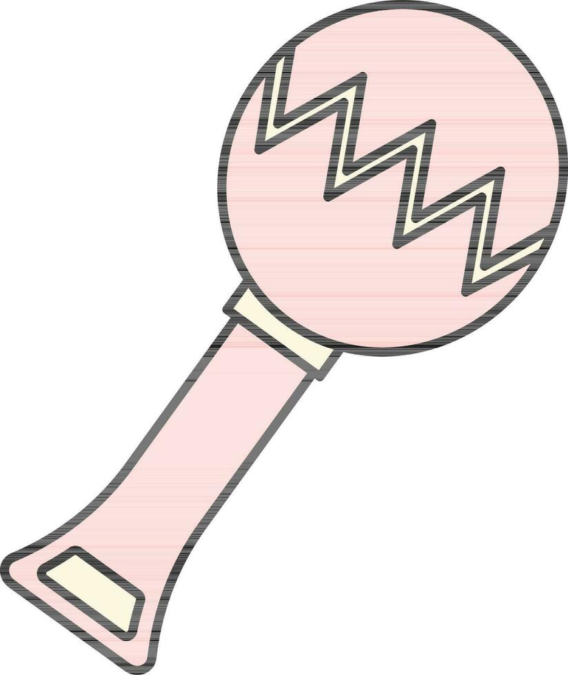 Rattle Icon In Pink Color. vector