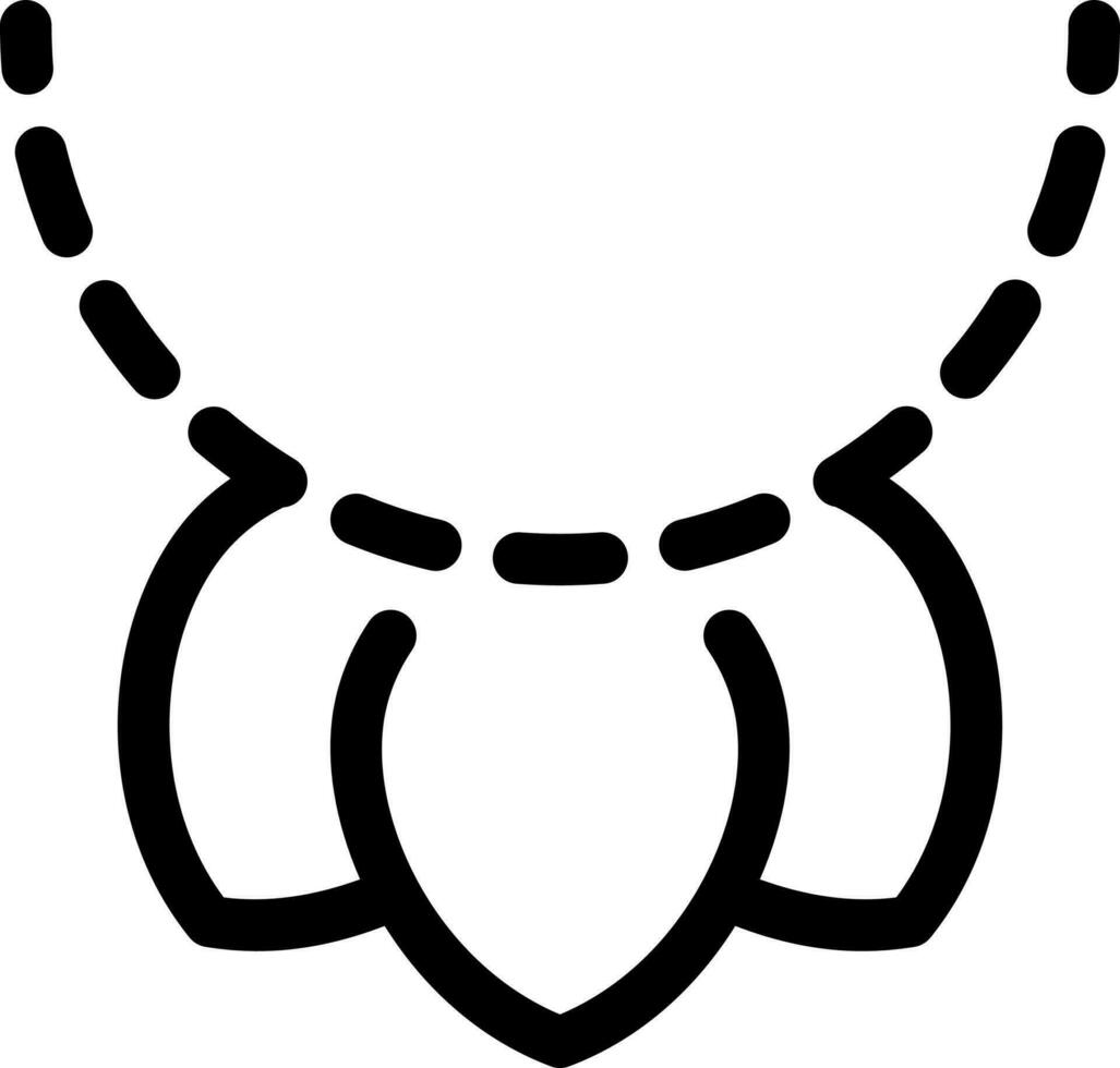 Lotus pendant icon in thin line art. vector