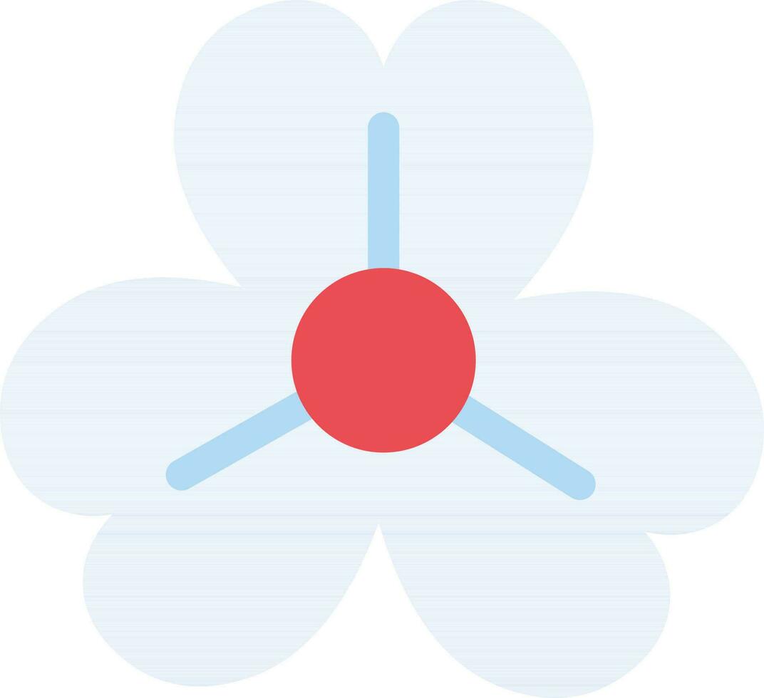 Flat Style Flower icon in blue and red color. vector