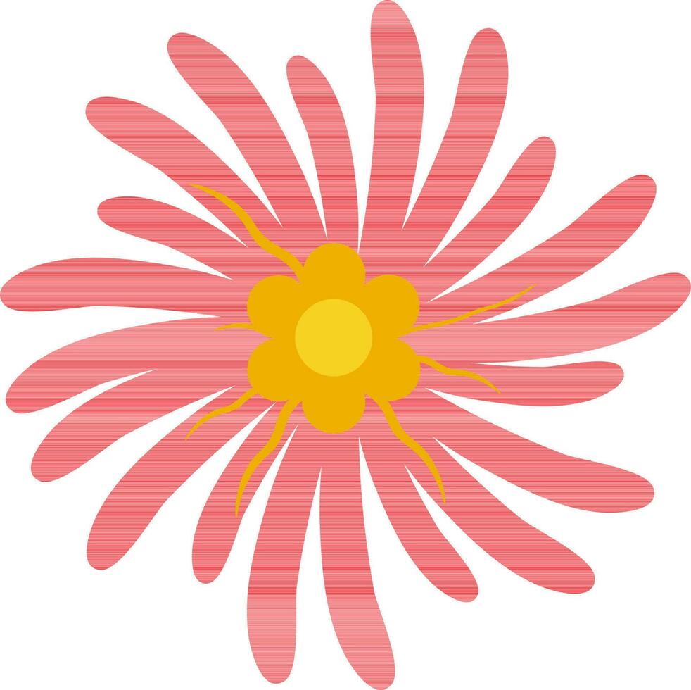 Beautiful Flower icon in red and yellow color. vector