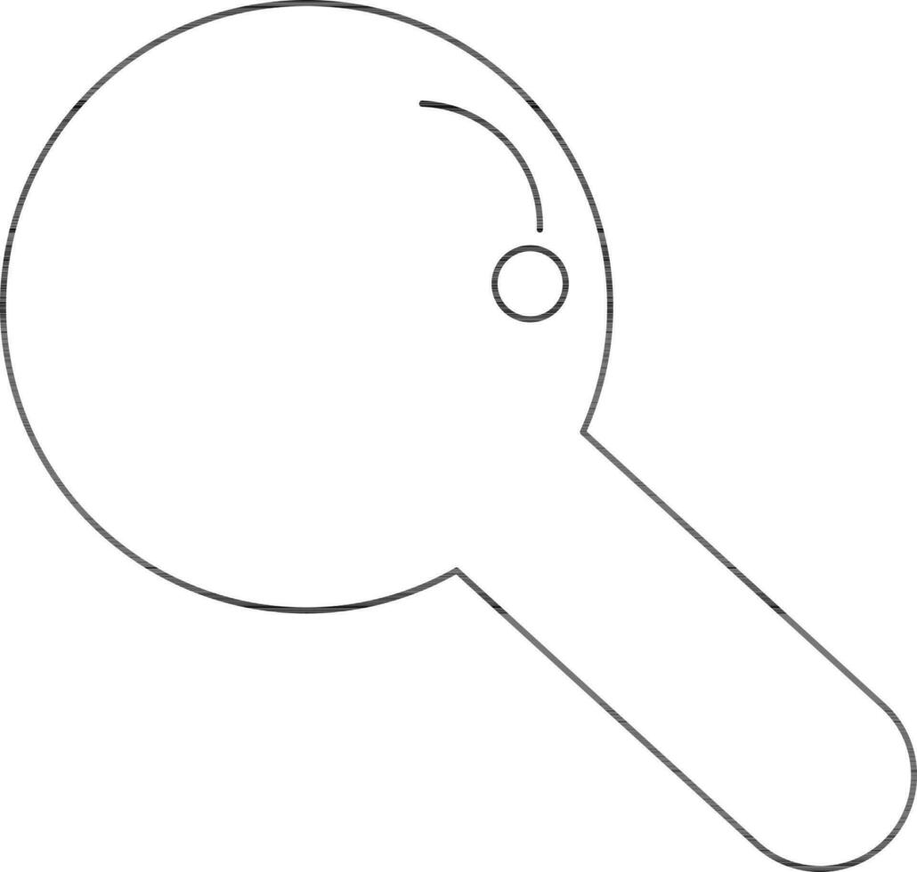 Magnifying Glass Icon In Thin Line Art. vector