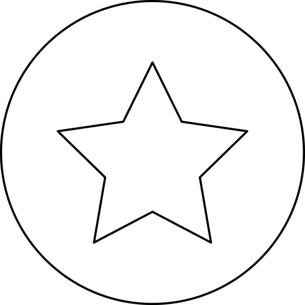 Black Outline Star Rating Icon On White Background. vector