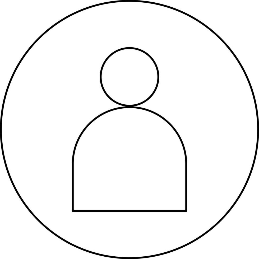 User Icon In Black Line Art. vector