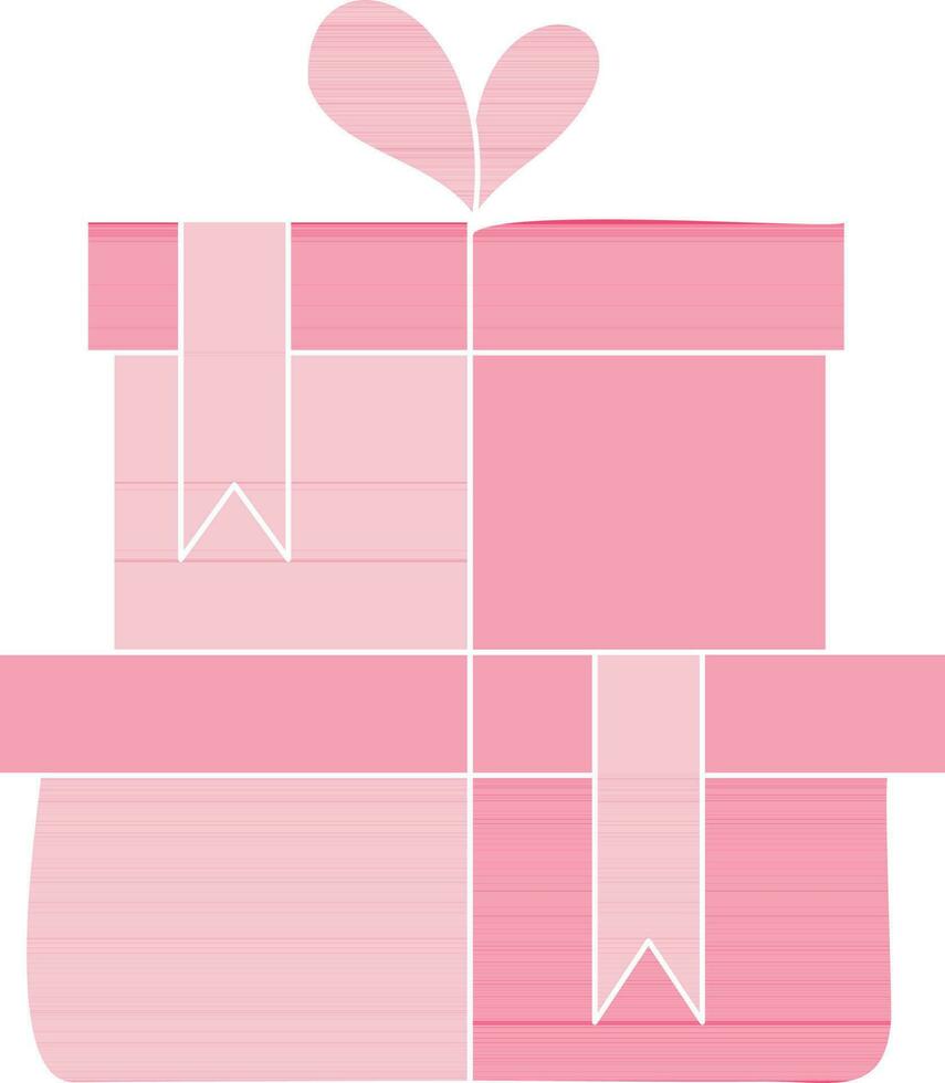 Flat Style Gift Box Icon In Pink Color. vector