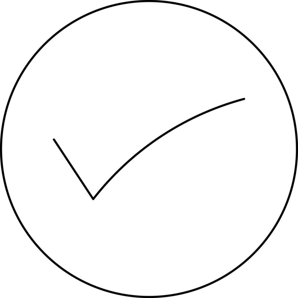 Line Art Illustration of Check Icon In Black Line Art. vector