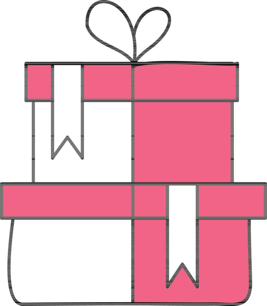 Gift Box Icon In Pink And White Color. vector