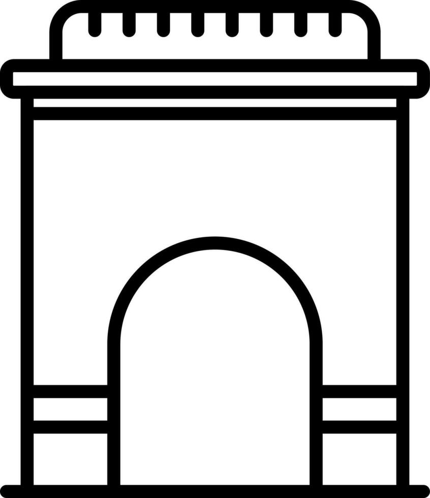 India gate icon in black line art. vector