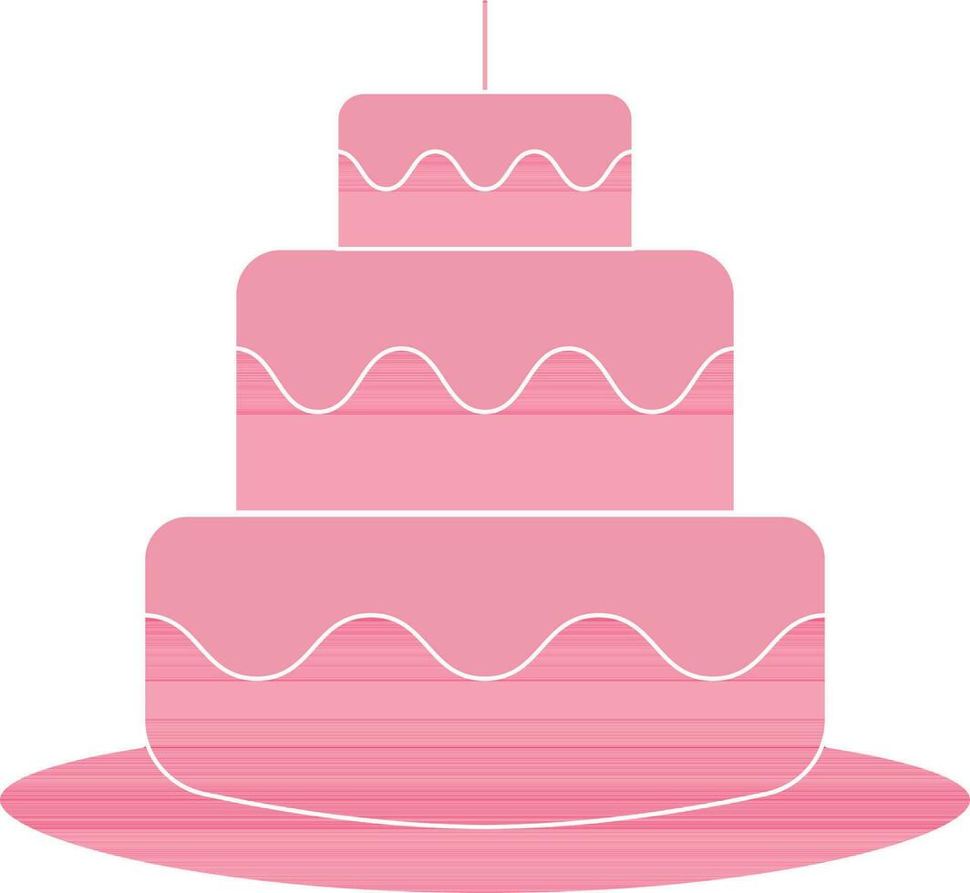 Flat Style Cake Icon In Pink Color. vector